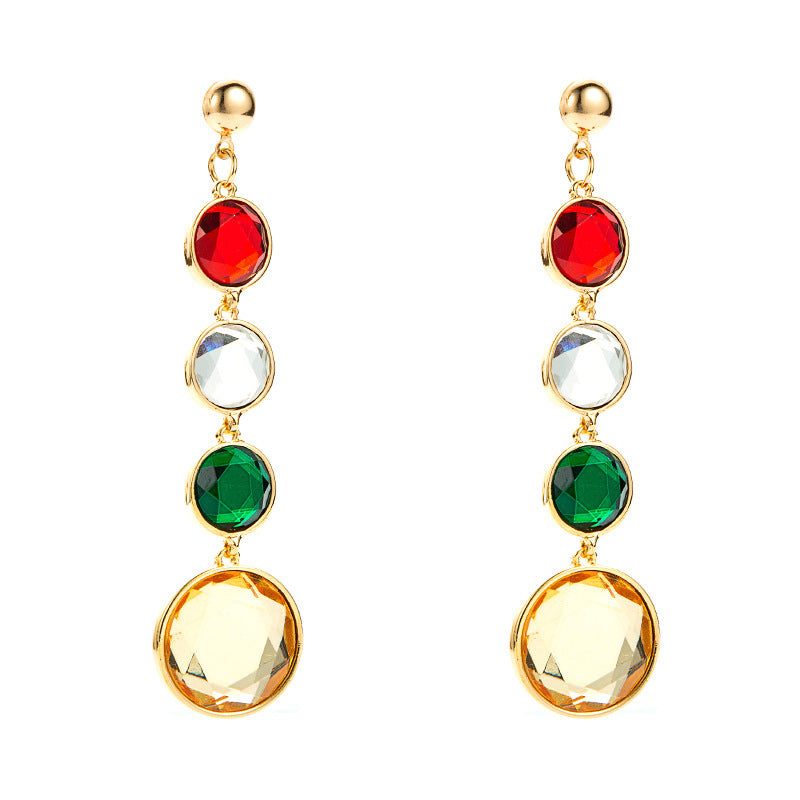 Wholesale Long Tassel Alloy Diamond Earrings
